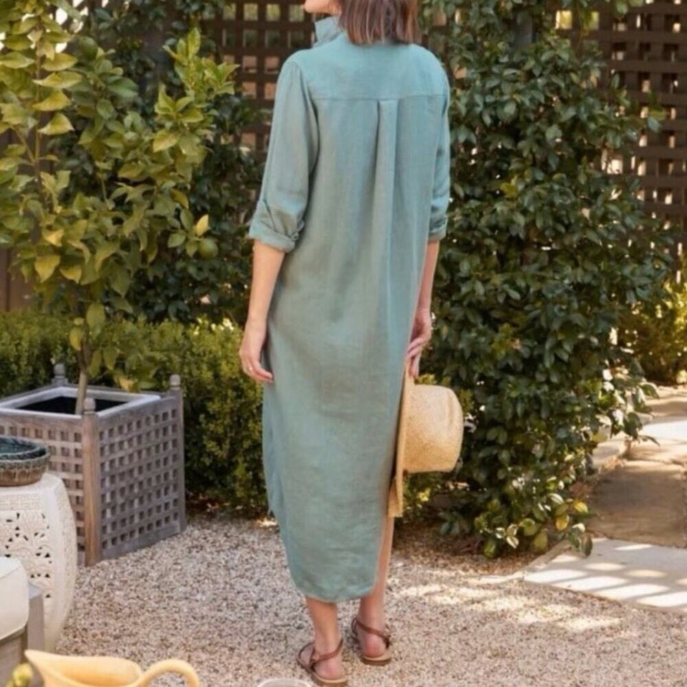 Frank & Eileen Rory Maxi Dress Eucalyptus Green XS - Picture 2 of 7